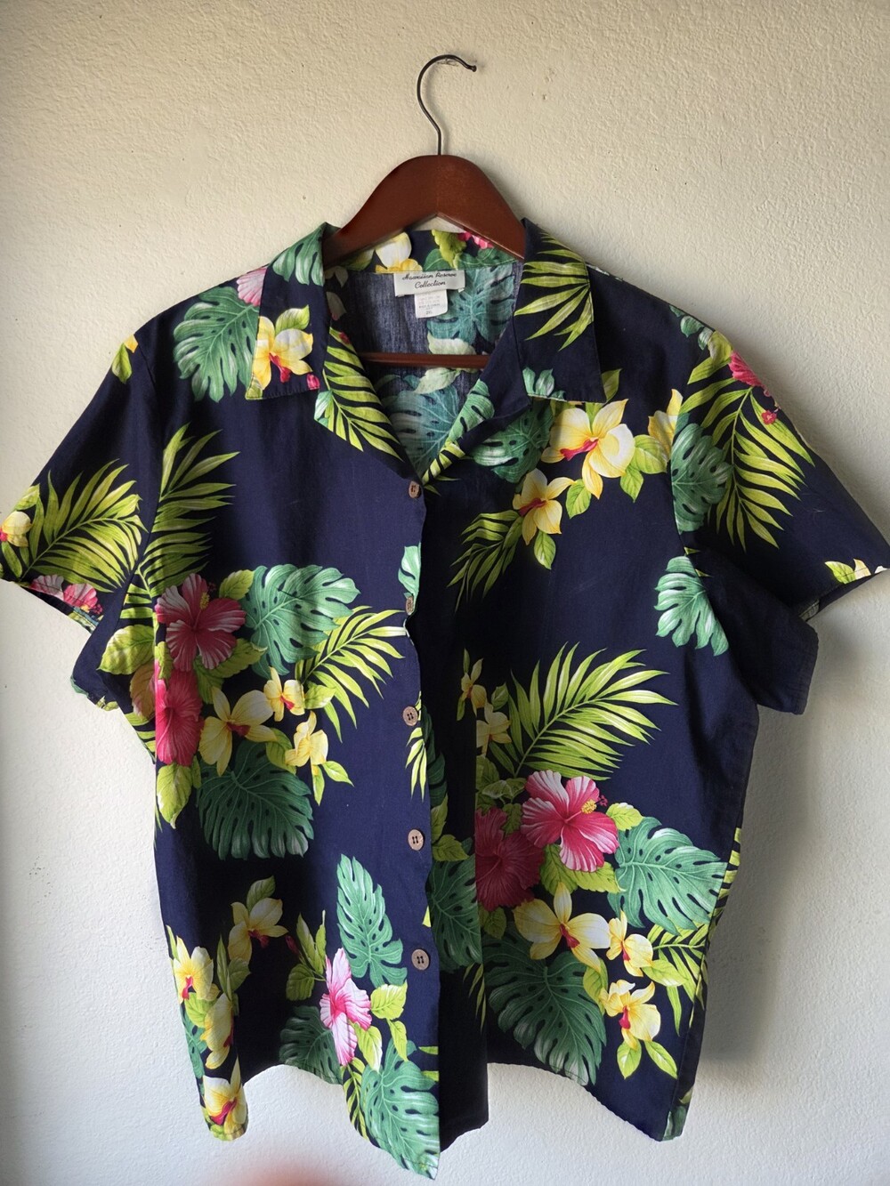 Hawaiian Reserve Collection Men's 2XL Tropical Print Button Hawiian Shirt